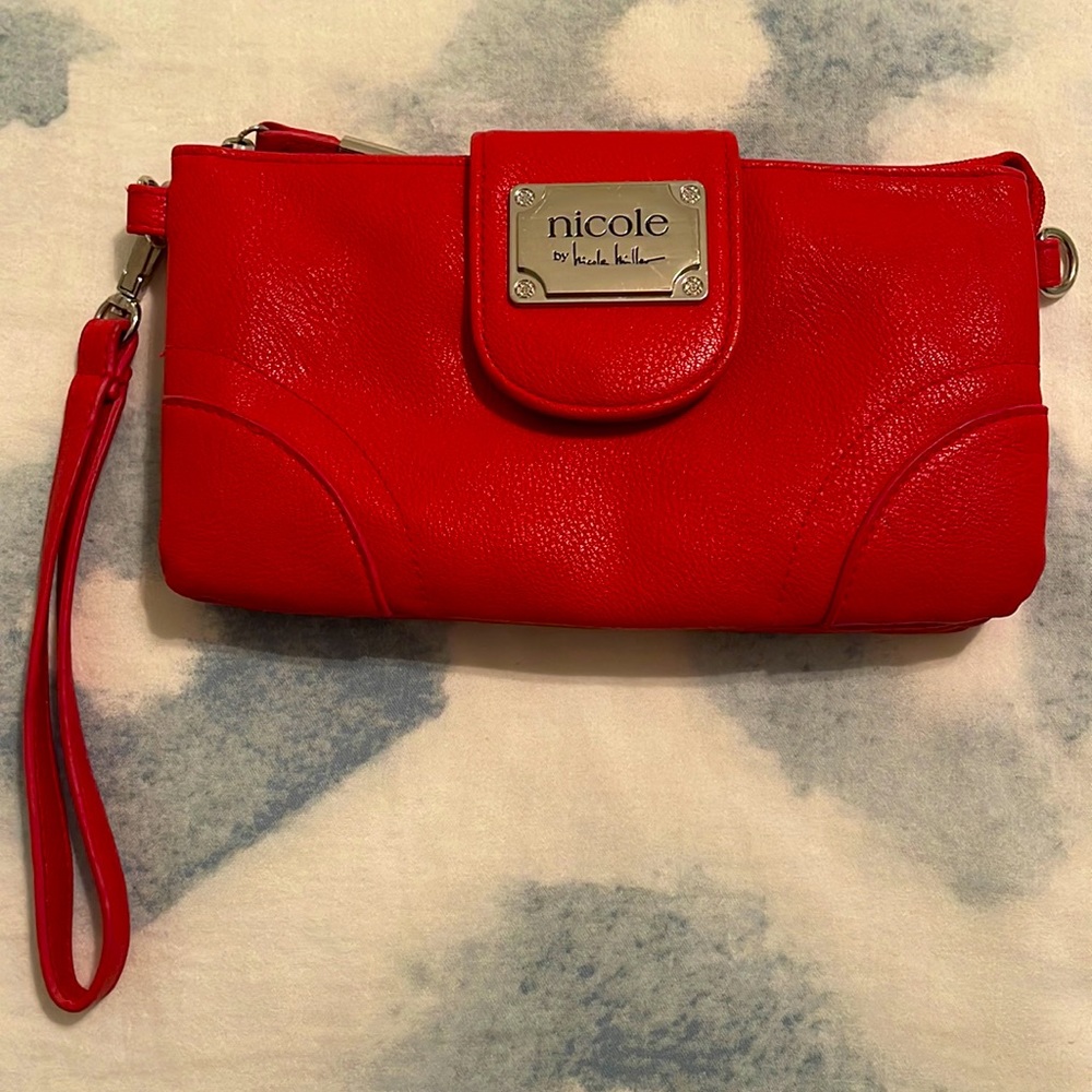 nicole by Nicole Miller Coral Red crossbody/clutch